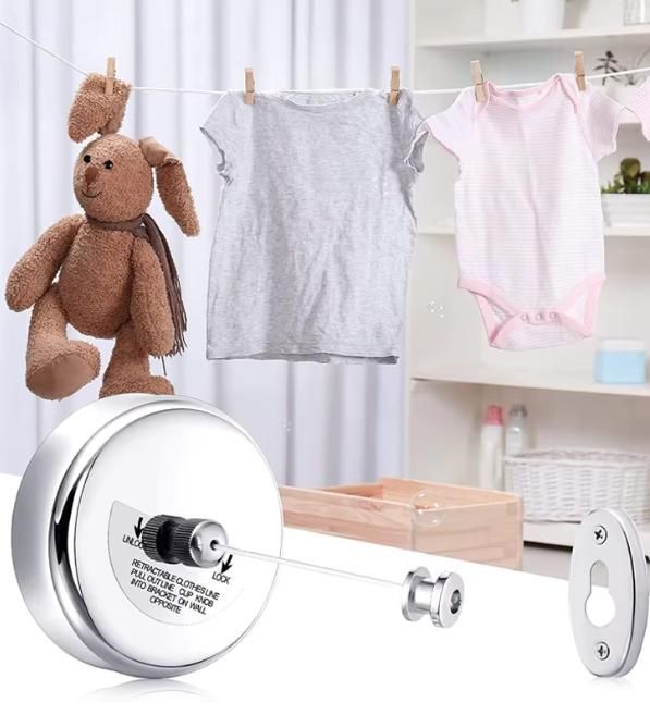 Stainless Steel Retractable Adjustable Clothesline (Pack of 2)